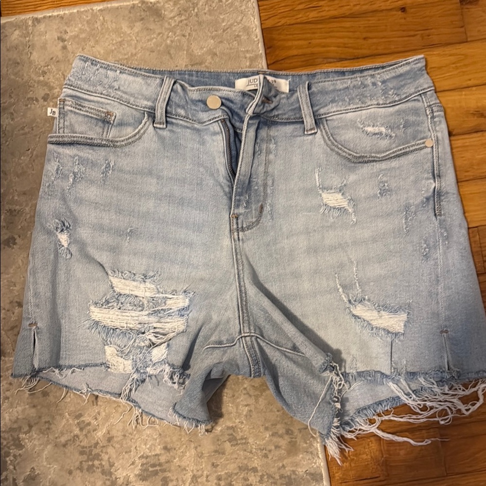 Judy Blue Distressed Blue Jean Shorts